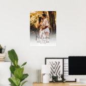 カスタムフォト婚約ウェルカムサイン&デジタルファイル ポスター (ホームオフィス)