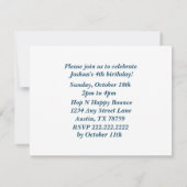 カスタムフォト子供の誕生日パーティーボーイブルー 招待状 (裏面)