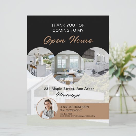カスタムフォト実在エテートオープンハウスサンキューカード 招待状 (スタンド正面)
