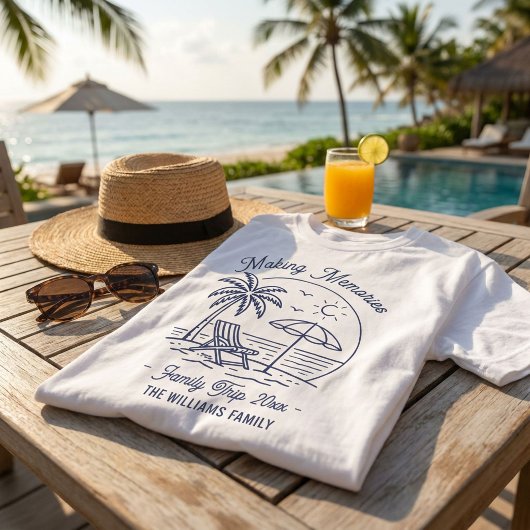 カスタムフォト家族旅行ミニマリスト Tシャツ