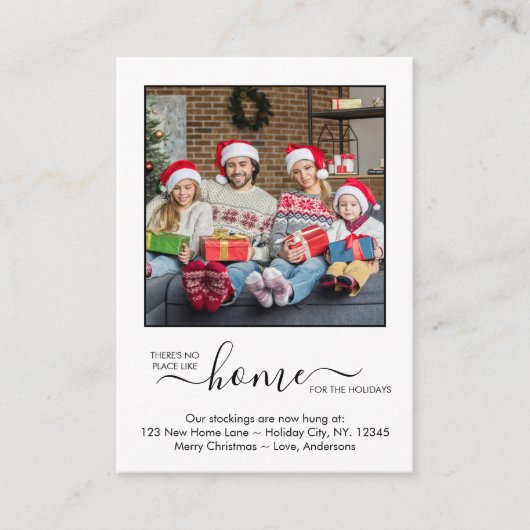 カスタムフォト引っ越しましたニューホームホリデームービング エンクロージャーカード (正面)