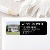 カスタムフォト引っ越しましたブラック新差出人住所 ラベル (インサイチュ)