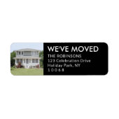 カスタムフォト引っ越しましたブラック新差出人住所 ラベル (正面)