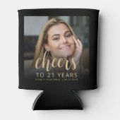 カスタムフォト応援21歳の誕生日パーティー 缶クーラー (正面)