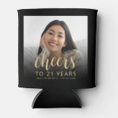 カスタムフォト応援21歳の誕生日パーティー 缶クーラー (正面)