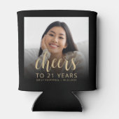 カスタムフォト応援21歳の誕生日パーティー 缶クーラー (裏面)
