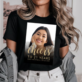 カスタムフォト応援21歳の誕生日パーティー Tシャツ