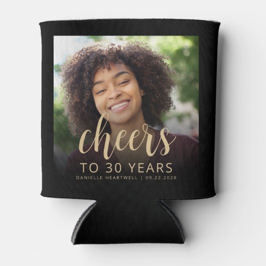 カスタムフォト応援30歳の誕生日パーティー 缶クーラー (正面)