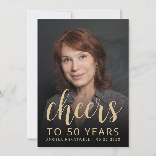 カスタムフォト応援50th誕生日パーティー 招待状 (正面)
