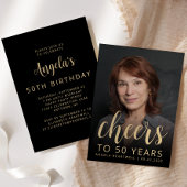 カスタムフォト応援50th誕生日パーティー 招待状