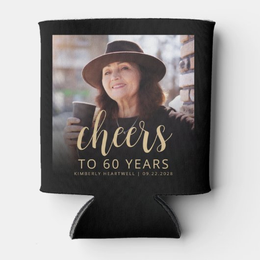 カスタムフォト応援60th誕生日パーティー 缶クーラー (正面)