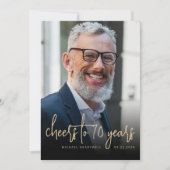 カスタムフォト応援70th誕生日パーティー 招待状 (正面)