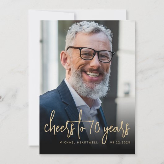 カスタムフォト応援70th誕生日パーティー 招待状 (正面)