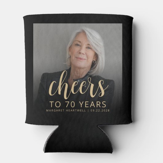 カスタムフォト応援70th誕生日パーティー 缶クーラー (裏面)