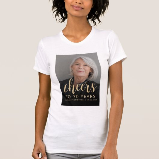 カスタムフォト応援70th誕生日パーティー tシャツ (正面)