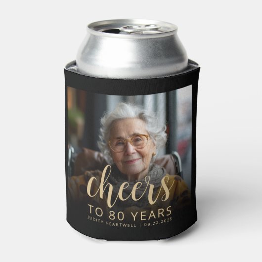 カスタムフォト応援80th誕生日パーティー 缶クーラー (缶正面)