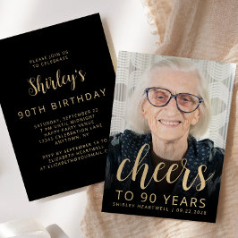 カスタムフォト応援90th誕生日パーティー 招待状