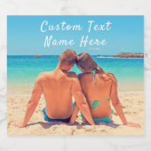 カスタムフォト文字きらめくワインラベル スパークリングワインラベル (シングルラベル)