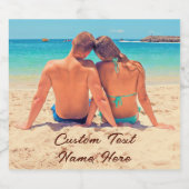 カスタムフォト文字きらめくワインラベル スパークリングワインラベル (シングルラベル)