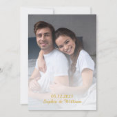 カスタムフォト文字ウェディング日付の保存招待状 セーブザデート (正面)