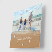 カスタムフォト文字ウォールクロックユアデザイン – サマー スクエア壁時計 (傾斜)