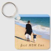 カスタムフォト文字キーチェーンデザイン最高の- MOM Ever キーホルダー (正面)