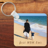 カスタムフォト文字キーチェーンデザイン最高の- MOM Ever キーホルダー (正面)