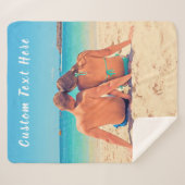 カスタムフォト文字シェルパブランケットあなたの写真 シェルパブランケット (正面(横))