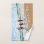 カスタムフォト文字バスタオールズあなたの写真デザイン バスタオルセット (ハンドタオル)