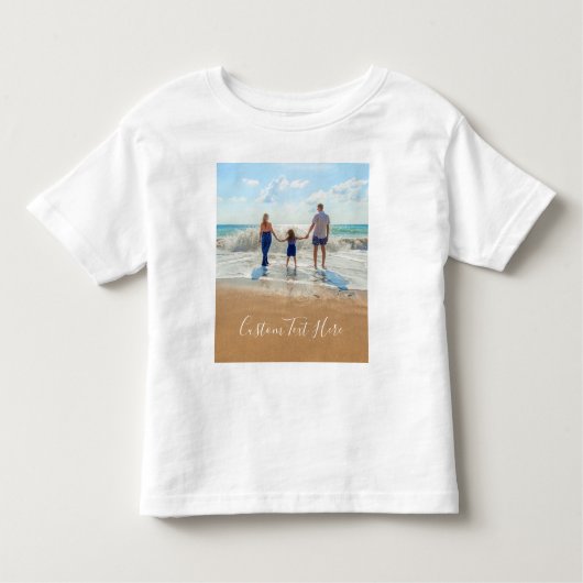 カスタムフォト文字ベビーTシャツユニークデザイン トドラーTシャツ (正面)