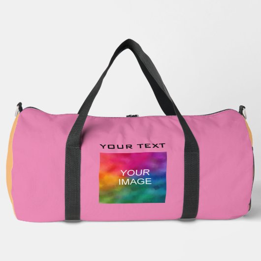 カスタムフォト文字モダンカラフルテンプレート大 ダッフルバッグ (正面)