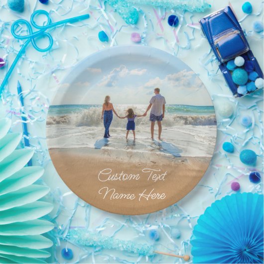 カスタムフォト文字名紙プレートデザイン ペーパープレート (パーティー)