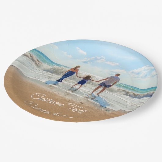 カスタムフォト文字名紙プレートデザイン ペーパープレート (アングル)