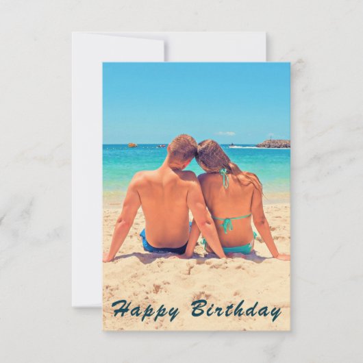 カスタムフォト文字誕生日カードユーザー自身のデザイン (正面)