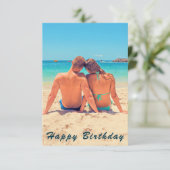 カスタムフォト文字誕生日カードユーザー自身のデザイン (スタンド正面)