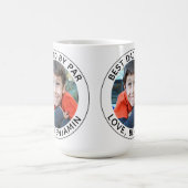 カスタムフォト最高のパパバイパー白黒 コーヒーマグカップ (中央)