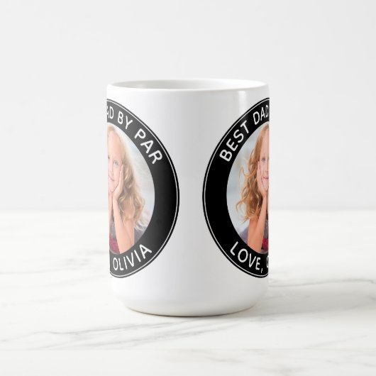 カスタムフォト最高のパパバイパー白黒 コーヒーマグカップ (中央)