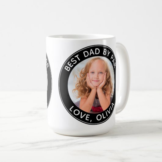 カスタムフォト最高のパパバイパー白黒 コーヒーマグカップ (正面右)