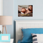 カスタムフォト最高のパパEver金ゴールドスクリプト 箔ポスター (インサイチュ (寝室))