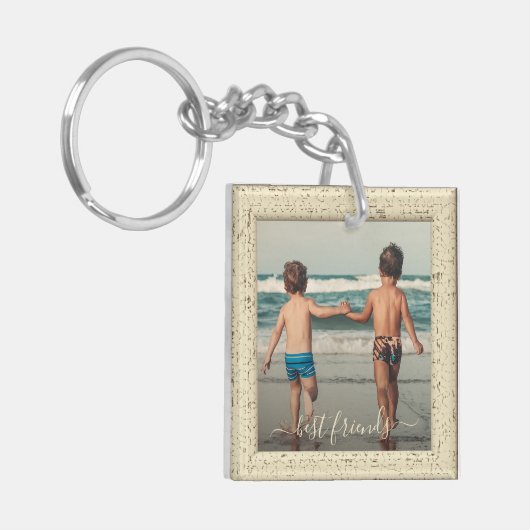 カスタムフォト最高のファンドフォーエバーアイボリーフレーム キーホルダー (正面左)