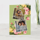 カスタムフォト最高のフレンズ引用文春ピンクフローラ カード (正面)