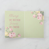 カスタムフォト最高のフレンズ引用文春ピンクフローラ カード (内部)