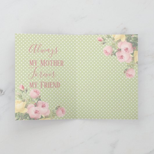 カスタムフォト最高のフレンズ引用文春ピンクフローラ カード (内部)