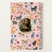 カスタムフォト水彩猫柄ノートブック ノートブック (裏面)