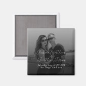 カスタムフォト白黒結婚ズ マグネット (正面/裏面)