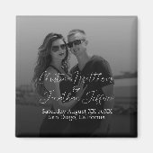 カスタムフォト白黒結婚ズ マグネット (正面)