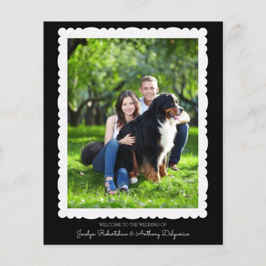 カスタムフォト白黒結婚式 プログラム (正面)