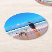 カスタムフォト紙コースターユアオートデザイン ラウンドペーパーコースター (アングル)