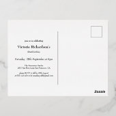 カスタムフォト紙吹雪ブラック金ゴールド30歳 箔招待状ポストカード (裏面)