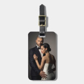 カスタムフォト結婚のポートレート ラゲッジタグ (正面縦)